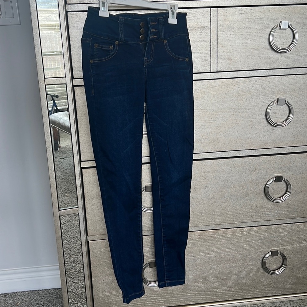 High rise skinny’s dark blue